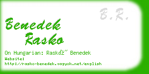 benedek rasko business card